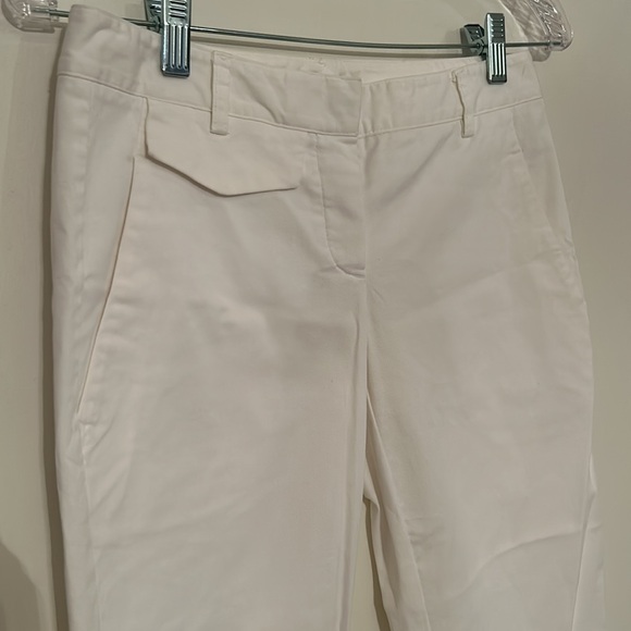 Theory Women’s White Cotton Cuffed Pants - Picture 2 of 4